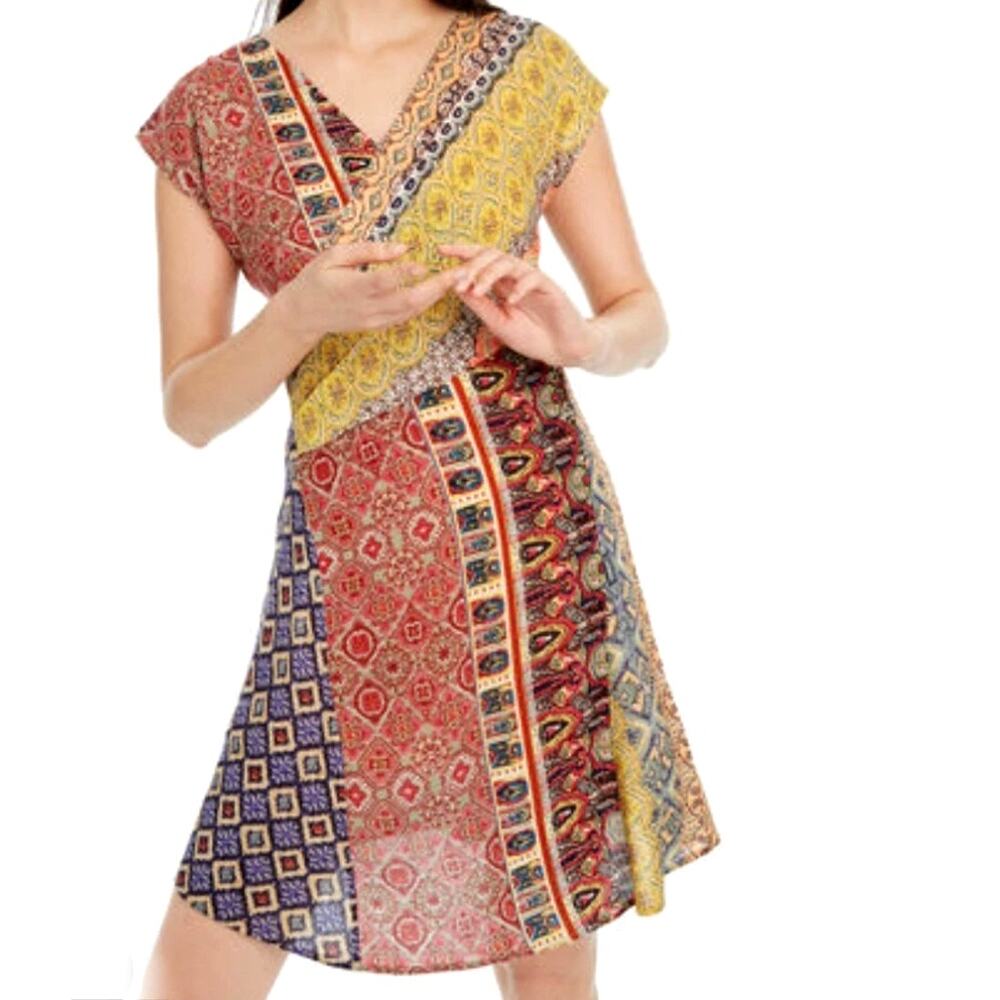 Desigual Clanzie Dress Womens Size Small Multicolor Indian Inspired Patchwork